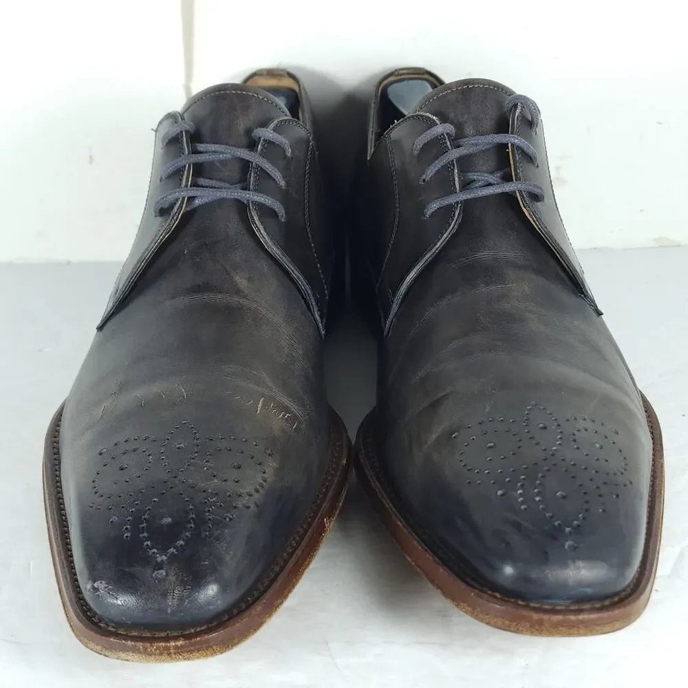 Magnanni Men's Gerardo US10M brown Leather Medallion Toe Oxfords Derby Shoes
